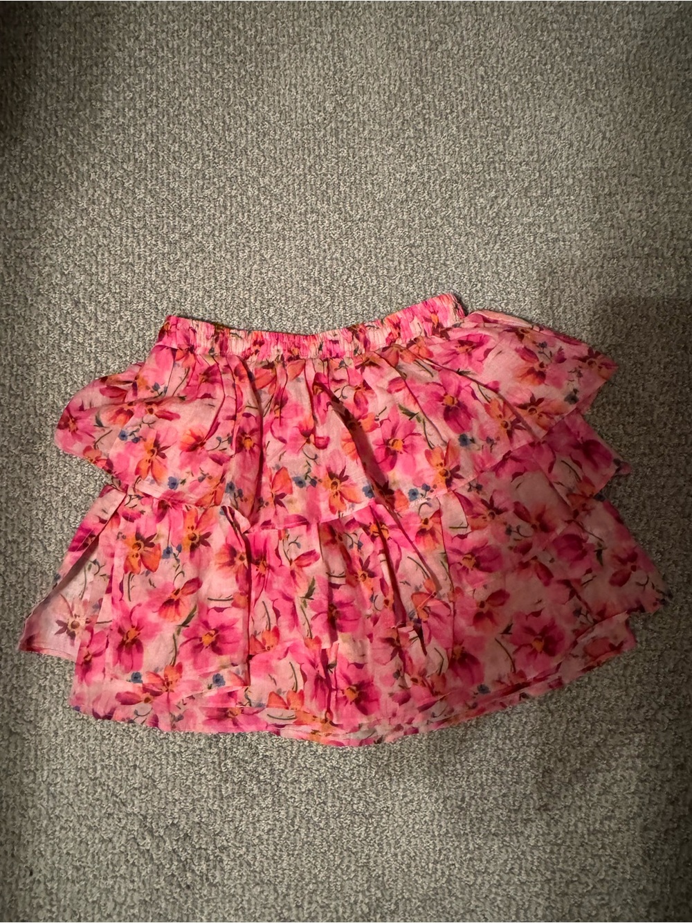 Endless Rose Pink Multi Floral Ruffled Mini Skirt